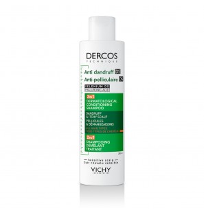 DERCOS DS 2EN1 SHAMPOOING ET DEMELEUR ANTI-PELLICULAIRE POUR TOUS TYPES DE CHEVEUX 200ML