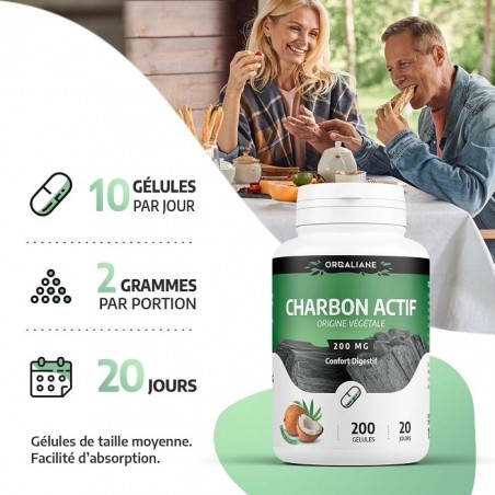 GPH DIFFUION Charbon Végétal 200 mg | 100 gélules