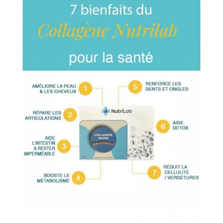 NUTRILAB COLLAGENE MARIN + VITAMINE C 90GELULES