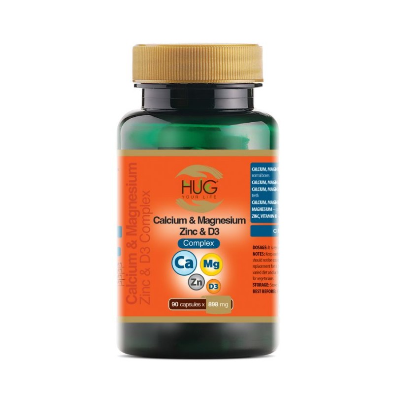HUG CALCIUM MAGNESIUM ZINC D3 COMPLEXE 898MG B90 GELULES HUG CALCIUM MAGNESIUM ZINC D3 COMPLEXE 898MG B90 GELULES