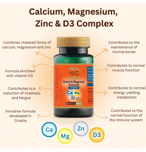 HUG CALCIUM MAGNESIUM ZINC D3 COMPLEXE 898MG B90 GELULES