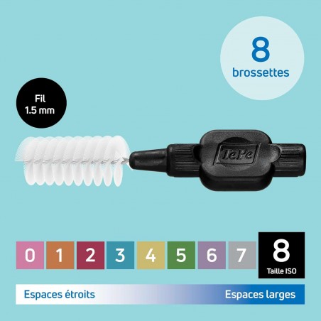 TEPE INTERDENTAL ORIGINAL NOIR 1.5MM TAILLE 8 B6
