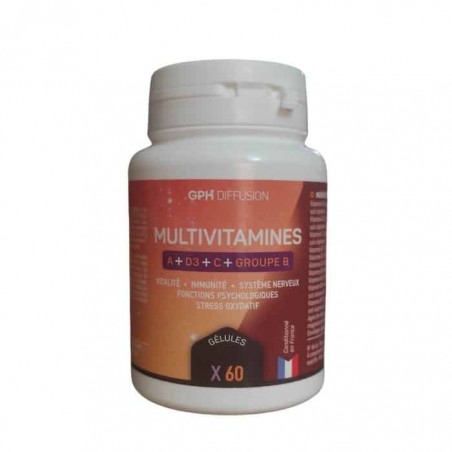 GPH DIFFUSSION MULTIVITAMINES A & D3 & C & GROUPE 385MG B60 GELULES