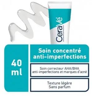 CeraVe Offre Soin Concentré Anti-Imperfections 40ml + Gel moussant anti imperfections 5ml OFFERT