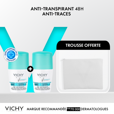 Vichy Trousse Dermo-Tolérance Déodorant 48H Anti-Traces Bille | 2*Déodorant 48H Anti-Traces Bille
