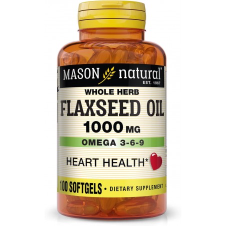 MASON NATURAL FLAXSEED OIL 1000MG OMEGA 3-6-9 B100 CAPSULES