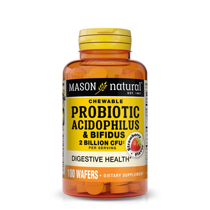 MASON NATURAL PROBIOTIC ACIDOPHILUS WITH BIFIDUS 1 BILLION CFU B100 CHEWABLE WAFFERS MASON NATURAL PROBIOTIC ACIDOPHILUS WITH BIFIDUS 1 BILLION CFU B100 CHEWABLE WAFFERS