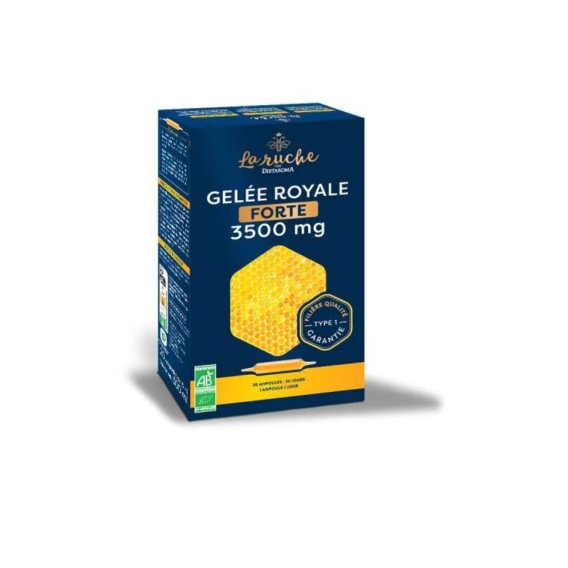 DIETAROMA LA RUCHE gelée royale 3500mg BIO | 20 ampoules DIETAROMA LA RUCHE gelée royale 3500mg BIO | 20 ampoules