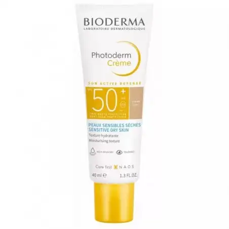 BIODERMA PHOTODERM CREME CLAIRE SUN ACTIVE DEFENSE PEAUX SENSIBLES SECHES SPF50+ 40ML
