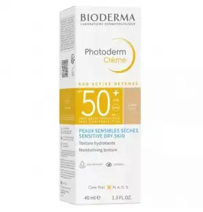 BIODERMA PHOTODERM CREME CLAIRE SUN ACTIVE DEFENSE PEAUX SENSIBLES SECHES SPF50+ 40ML