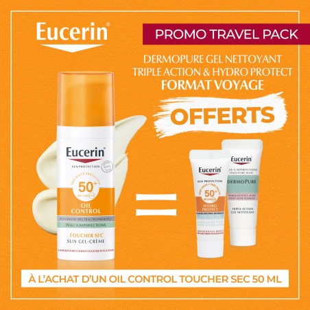 EUCERIN OFFRE SUN TOUCHER SEC gel crème Oil Control spf 50+ | 50 ml