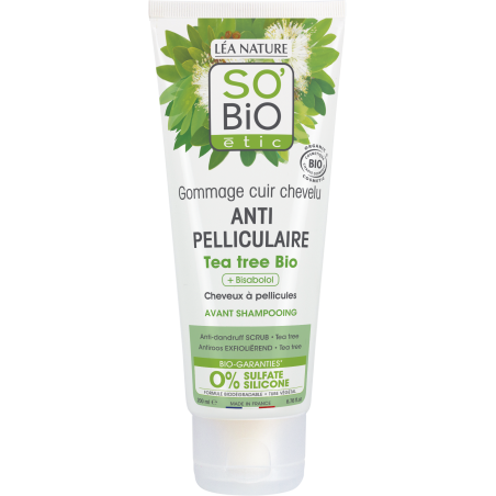 SO'BIO ETIC GOMMAGE CUIR CHEVELU ANTI-PELLICULAIRE TEA TREE BIO 200ML