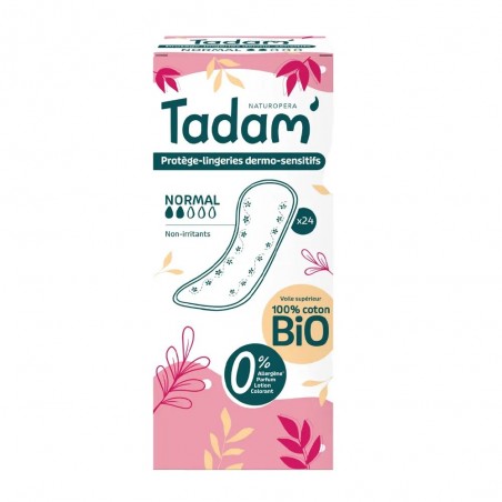 TADAM Protège-lingerie Dermo-Sensitif 100% Coton Bio Normal 24 Unité