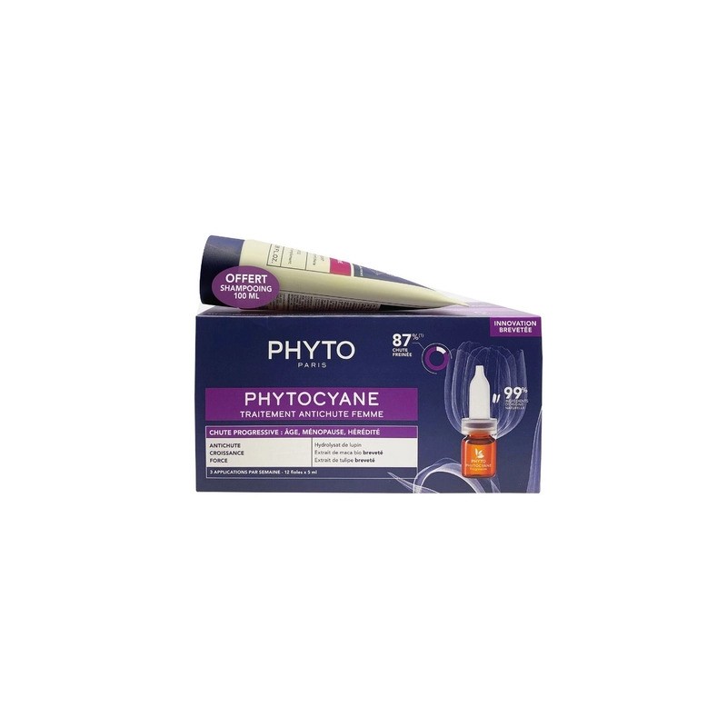 PHYTOCYANE TRAITEMENT ANTI-CHUTE FEMME CHUTE REACTIONNELLE 85% EFFICACITE PHYTOCYANE TRAITEMENT ANTI-CHUTE FEMME CHUTE REACTIONNELLE 85% EFFICACITE