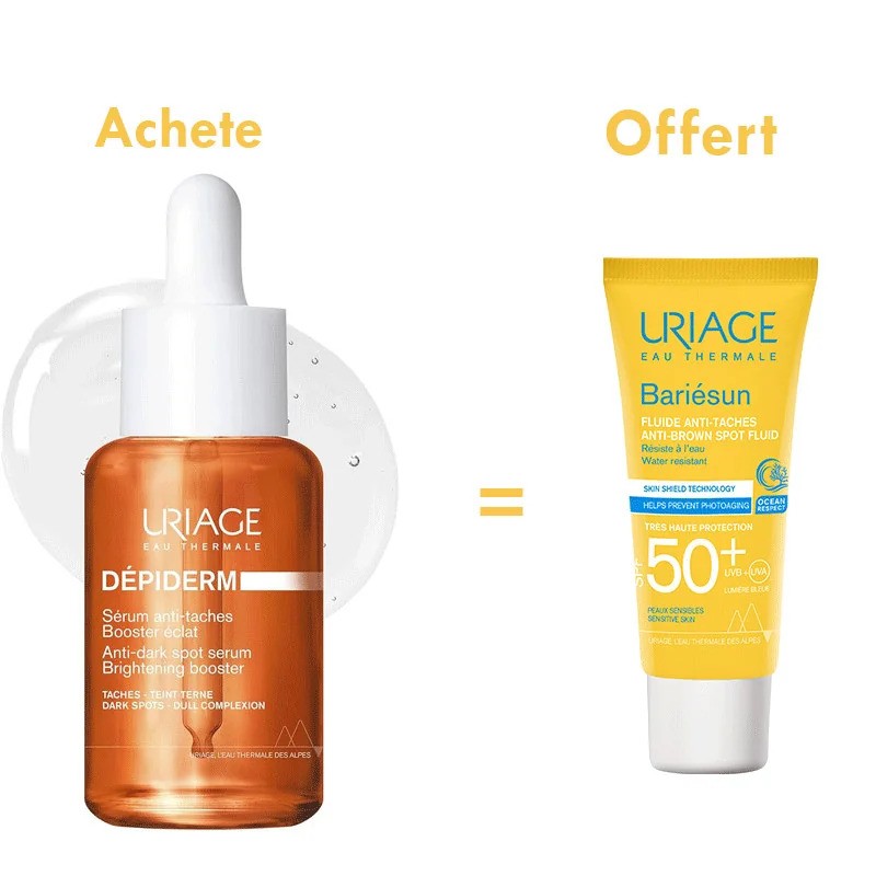 URIAGE PACK DEPIDERM SERUM ANTI-TACHES 30ML + BARIESUN FLUIDE ANTI-TACHE SPF50+ 40ML URIAGE PACK DEPIDERM SERUM ANTI-TACHES 30ML + BARIESUN FLUIDE ANTI-TACHE SPF50+ 40ML
