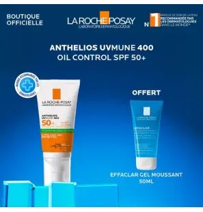 La Roche-Posay Offre Anthelios UVMune 400 Oil Control Gel Crème Solaire Invisible | Peaux Normales À Mixtes | 50ml