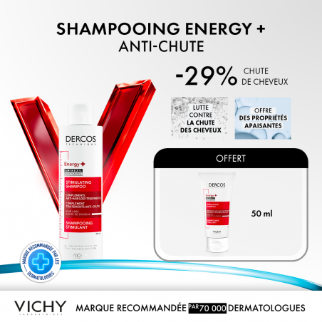 Vichy Offre Dercos Energy+ Shampoing Anti-Chute 200 ml + Dercos 50ML OFFERT