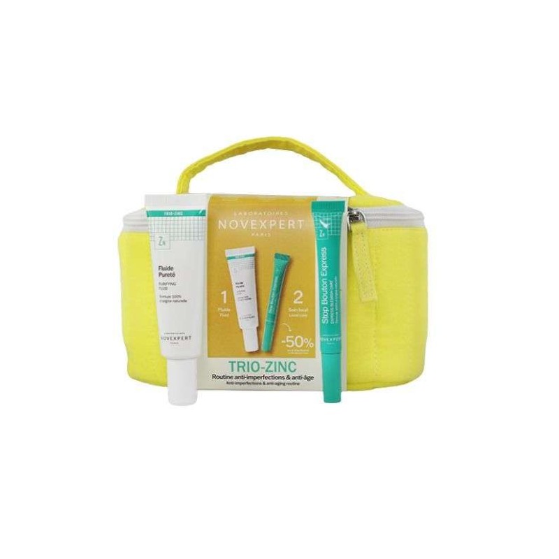 NOVEXPERT PACK TROUSSE FLUIDE PURTE TRIO ZINC 30ML + STOP BOUTON 7ML NOVEXPERT PACK TROUSSE FLUIDE PURTE TRIO ZINC 30ML + STOP BOUTON 7ML