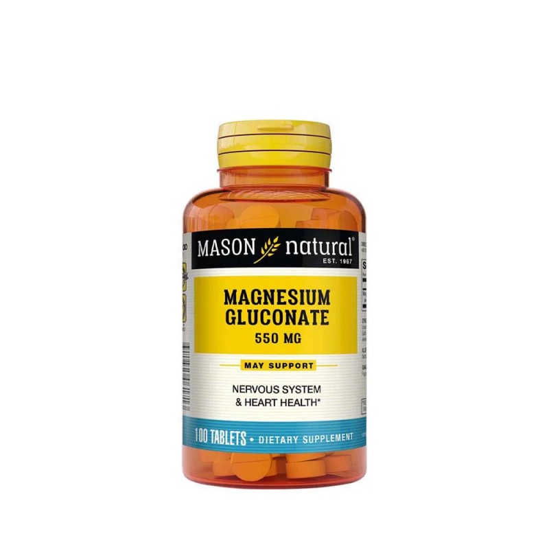 MASON NATURAL MAGNESIUM GLUCONATE 550MG B100 COMPRIMES