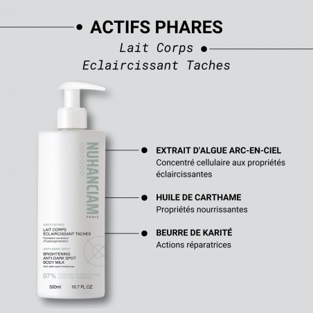 Nuhanciam Lait Corps Éclaircissant Taches Hydratant Correcteur  500ml