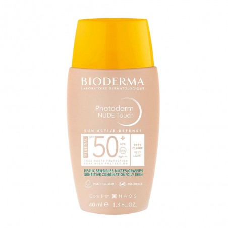 BIODERMA PHOTODERM NUDE TOUCH SPF50+ TEINTE TRES CLAIRE SOLAIRE PERFECTEUR 40ML