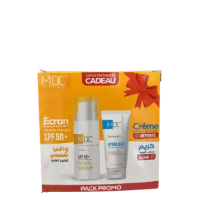 MDC PACK ECRAN PEAUX NORMALES SPF50+ 50ML + CREME HYDRA MAX 30ML OFFERTE