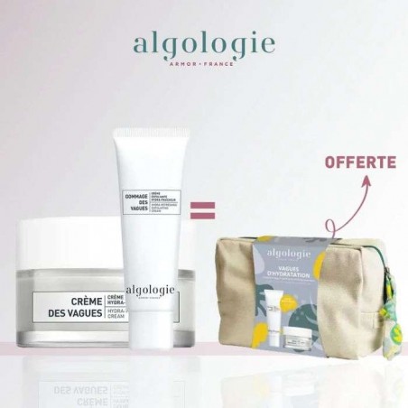 ALGOLOGIE TROUSSE VAGUES D'HYDRATATION CREME DES VAGUES HYDRA FONDANTE 50ML + GOMMAGE DES VAGUES EXFOLIANTE 50ML OFFERT