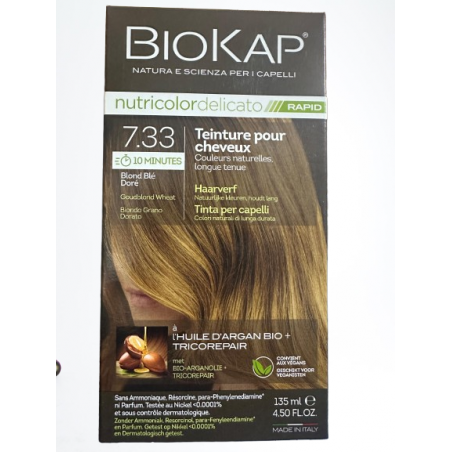 BIOKAP NUTRICOLOR DELICATO RAPID 10 MINUTES N7.33 BLOND BLE 135ML