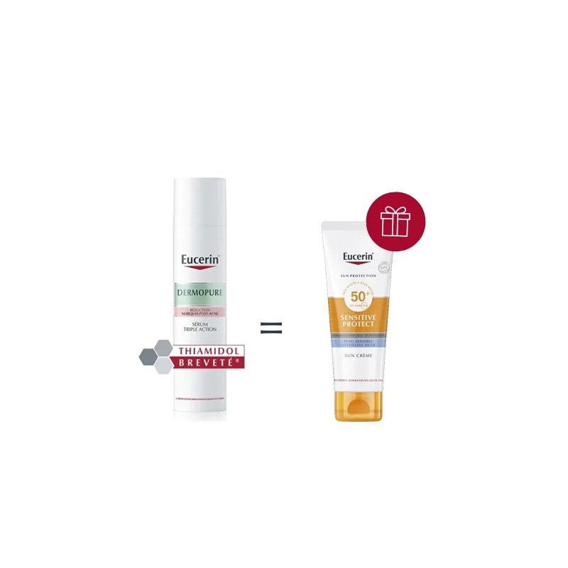 EUCERIN PACK DERMOPURE SERUM TRIPLE ACTION 40ML + SENSITIVE PROTECT 50ML OFFERT