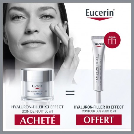 EUCERIN HYALURON FILLER DUO PACK SOIN DE NUIT 50ML + SOIN CONTOUR DES YEUX 15ML