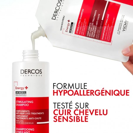 VICHY DERCOS ENERGY+ REFILL RECHARGE SHAMPOOING STIMULANT COMPLEMENT TRAITEMENT ANTI-CHUTE 400ML