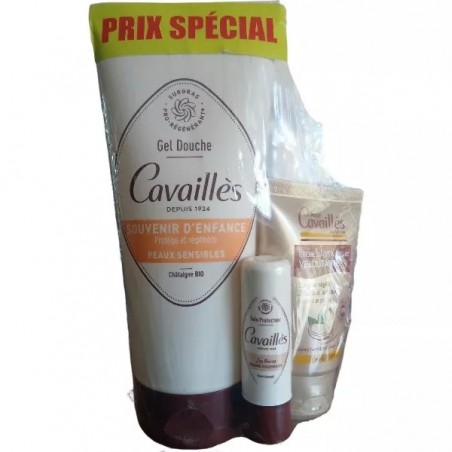 ROGE CAVAILLES PACK GEL DE DOUCHE SOUVENIR D'ENFANCE 200ML + BAUME A LEVRES 5.5ML + CREME MAINS ET ONGLES VELOUTANTE 50ML