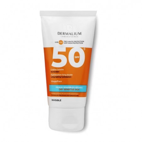 DERMALIUM CREME SOLAIRE INVISIBLE SPF50+ PEAUX SENSIBLES SECHES 50ML