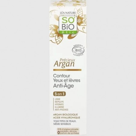 SO'BiO ETIC Contour des yeux et lèvres Anti-âge Précieux Argan15 ml
