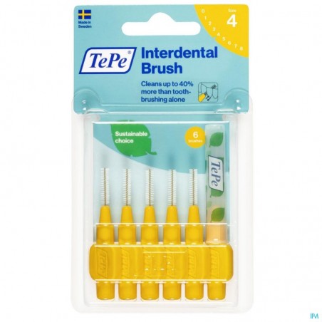 TEPE BROSSETTES INTERDENTAIRES JAUNE 0.7MM TAILLE 4 B6