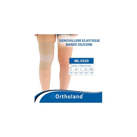ORTHOLAND GENOUILLERE ELASTIQUE BANDE SILICONE TAILLE L REF 0320