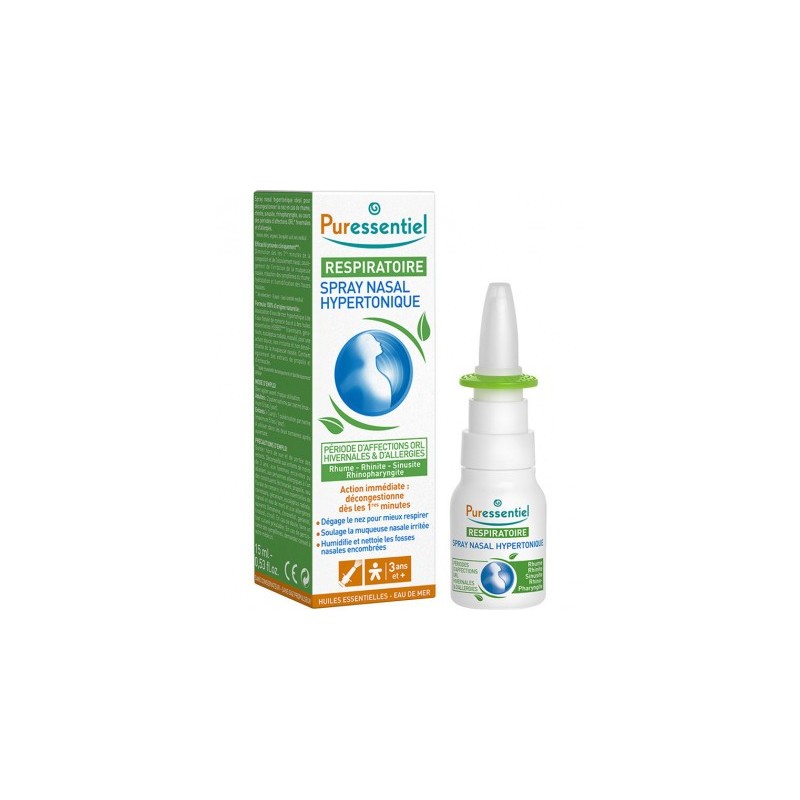 PURESSENTIEL RESP OK spray respiratoire nasal hypertonique 15 ml PURESSENTIEL RESP OK spray respiratoire nasal hypertonique 15 ml