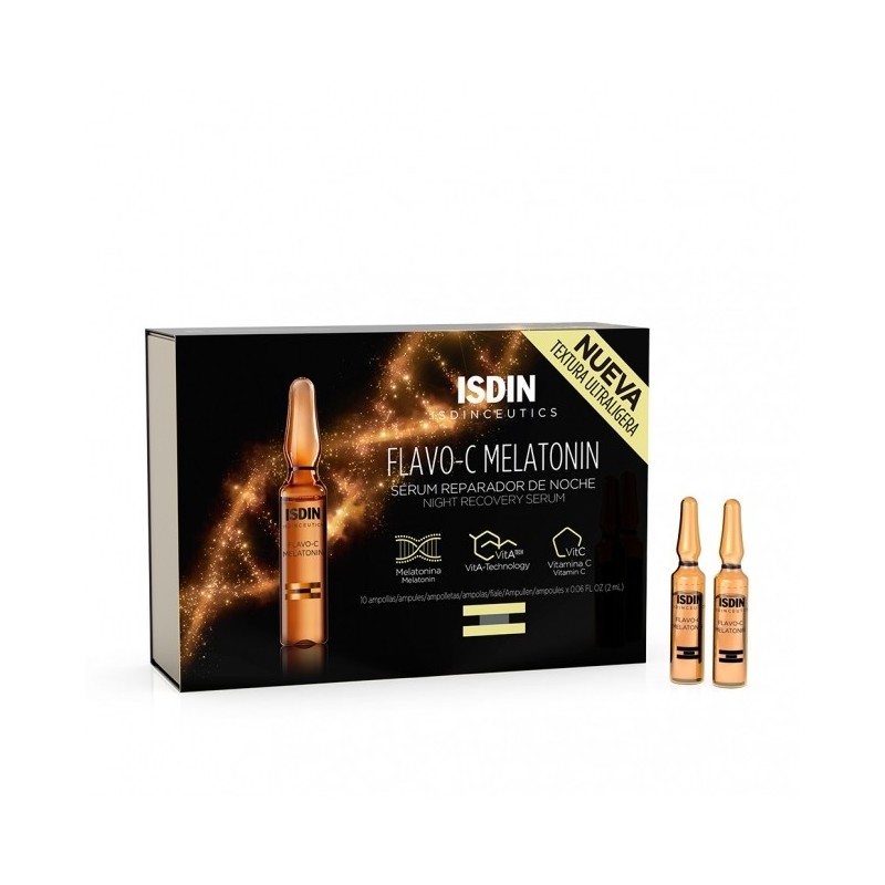 ISDIN FLAVO-C Mélatonine sérum Nuit | 10 ampoules ISDIN FLAVO-C Mélatonine sérum Nuit | 10 ampoules