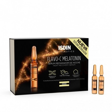ISDIN FLAVO-C  Mélatonine sérum Nuit | 30 ampoules
