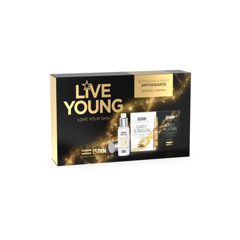 ISDIN PACK LIVE YOUNG routine jour et nuit anti-oxydant ISDIN PACK LIVE YOUNG routine jour et nuit anti-oxydant