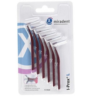 MIRADENT I PROX L 0.8MM BORDEAUX brossettes boite de 6