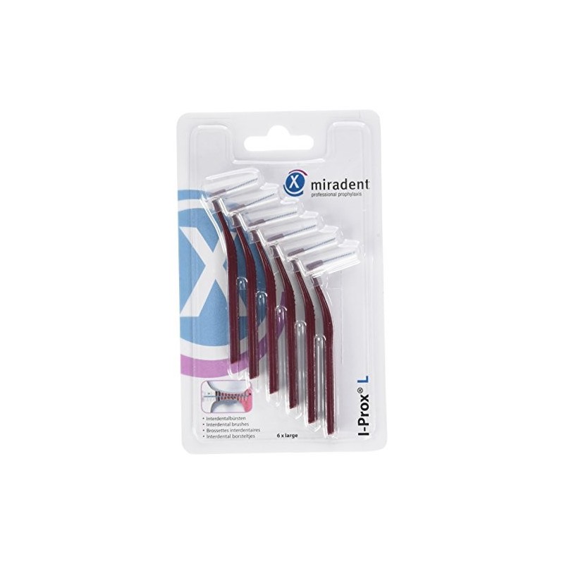 MIRADENT I PROX L 0.8MM BORDEAUX brossettes boite de 6