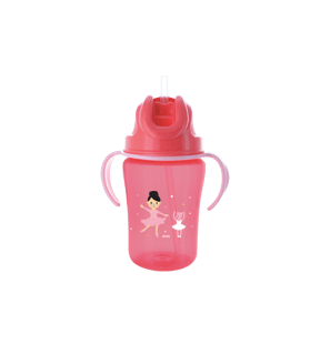 DODIE tasse paille +18mois Rose 350 ml