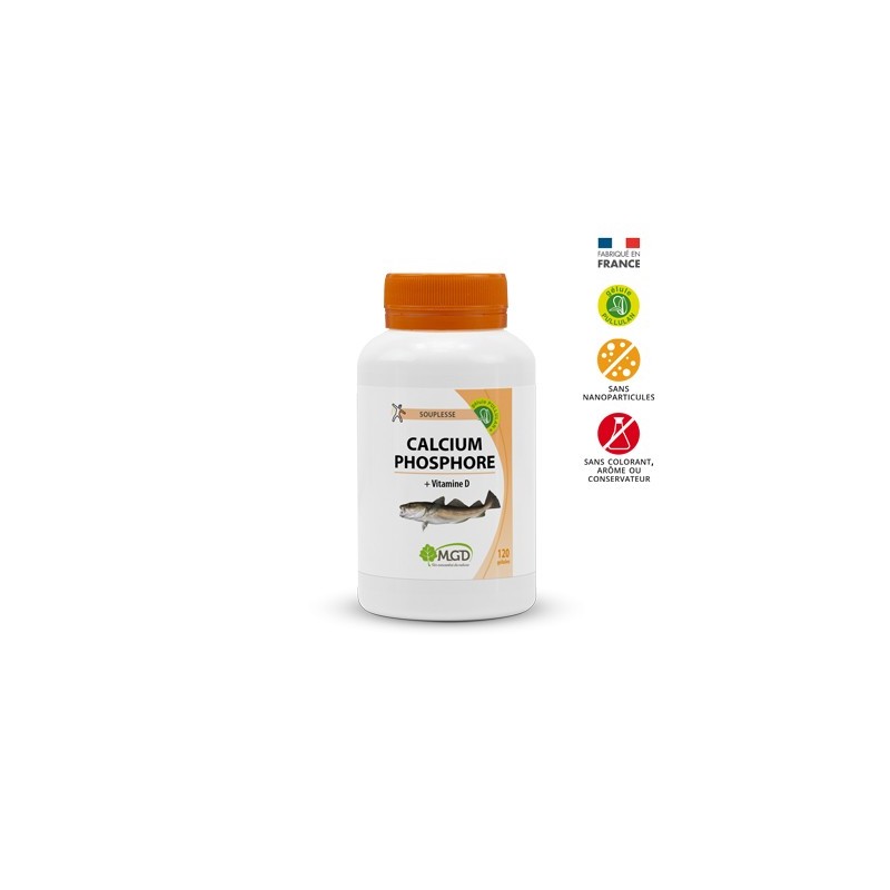 MGD calcium phosphore vitamine D boite 120 gélules