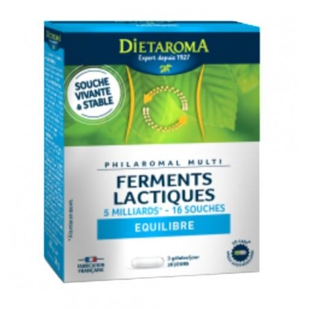 DIETAROMA PHILAROMAL multi équilibre probiotic boite 60 gélules