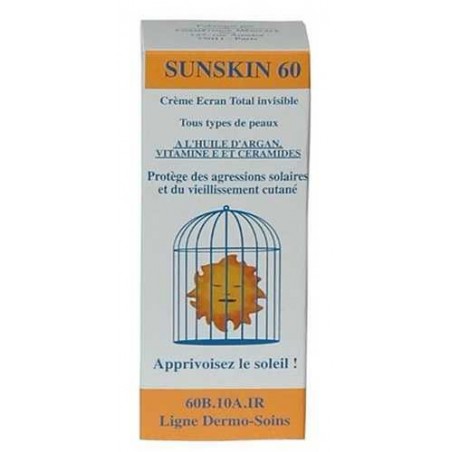 Dermo soins sunskin 60 crème solaire tube 50ml