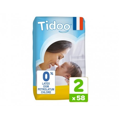 TIDOO Taille 2 (3-6kg) couches Newborn | 58 u