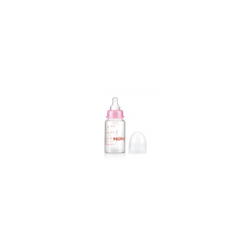 NUBY biberon en verre 120 ml + 0 mois ROSE