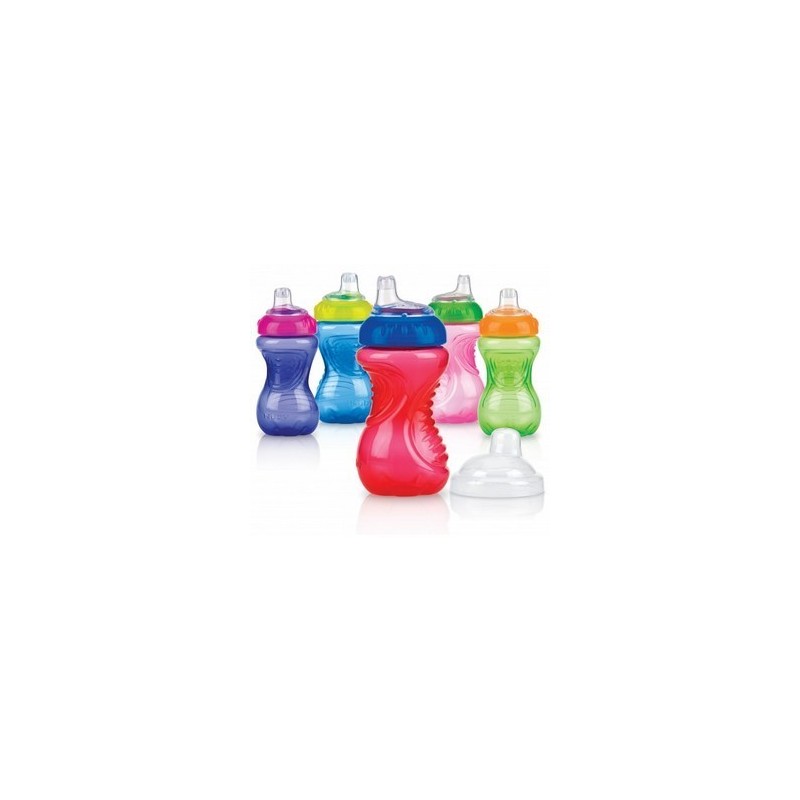 NUBY gobelet anti-goutte avec Bec en silicone souple et couverle 300ml +9mois Réf: ID9648