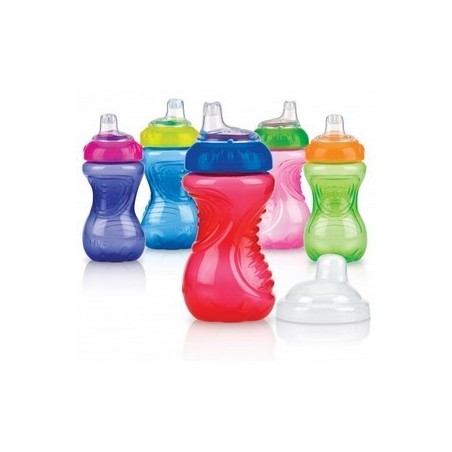 NUBY gobelet anti-goutte avec Bec en silicone souple et couverle 300ml +9mois Réf: ID9648